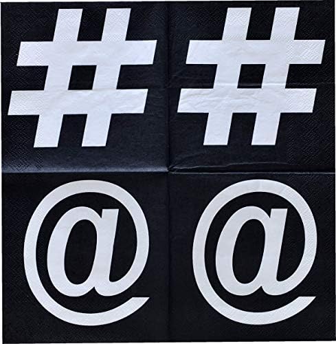 סמל חבילה של Havercamp 16 & hashtag Black Luncheon מפיות בשחור | מפלגת משרדים, ימי הולדת, אירועי מדיה חברתית